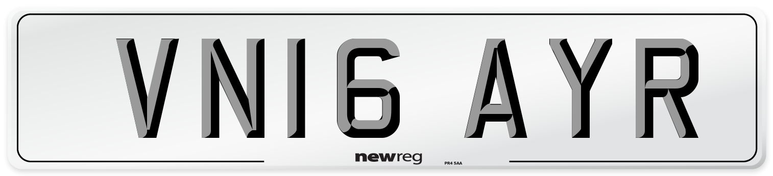 VN16 AYR Number Plate from New Reg